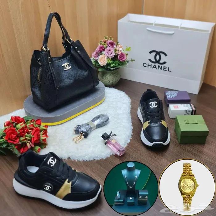 طقم شنطة نسائي خمس قطع سعر قطعتين شنط ماركة شان يلل شوز حذاء 2