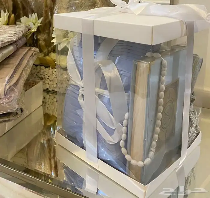 بوكسات هدايا رمضان تطريز الاسم شرشف سجاده مسبحه مبخره مسك 6