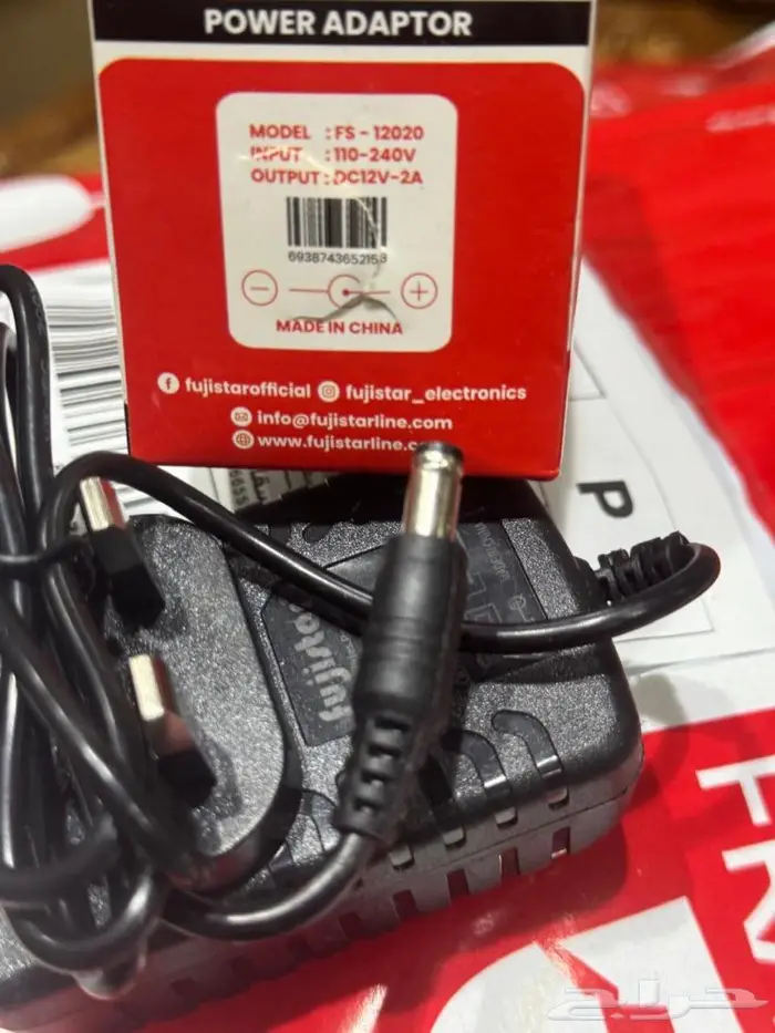 شاحن ومحول التيار الكهربائي للكاميرات DC12V 2A AC 1