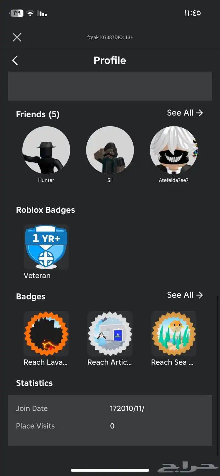 حساب روبلوكس 2010 صاحب العبه مسوي لي فولو 0