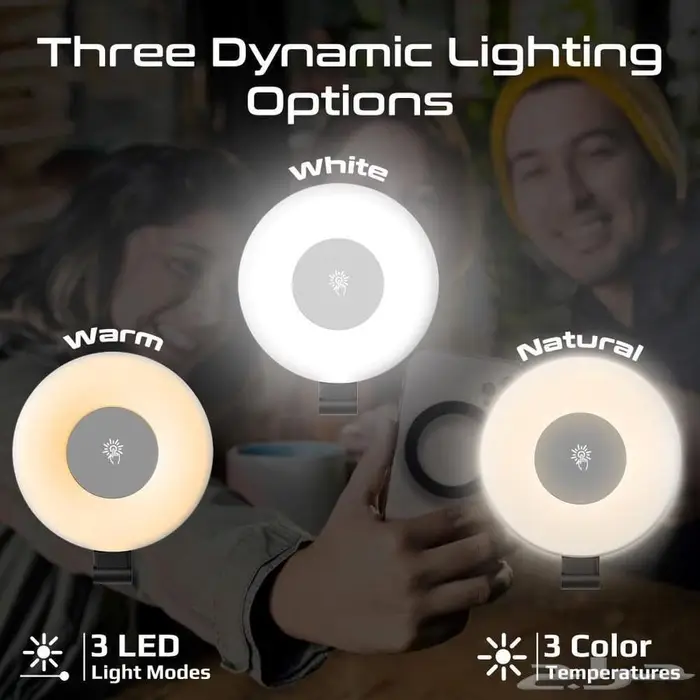 اضاءة سيلفي على شكل حلقة قابل لاعادة الشحن 2