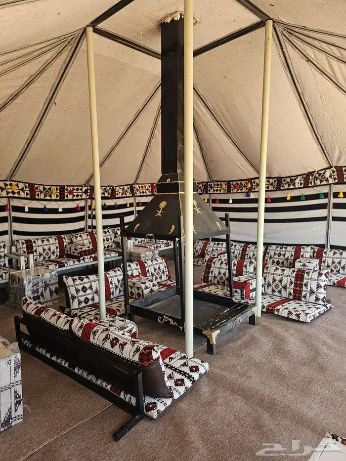 بيوت شعر ابيض تركي مربع جميع المقاسات مشبات نار 3