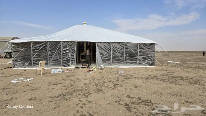 بيوت شعر ابيض تركي مربع جميع المقاسات مشبات نار 8