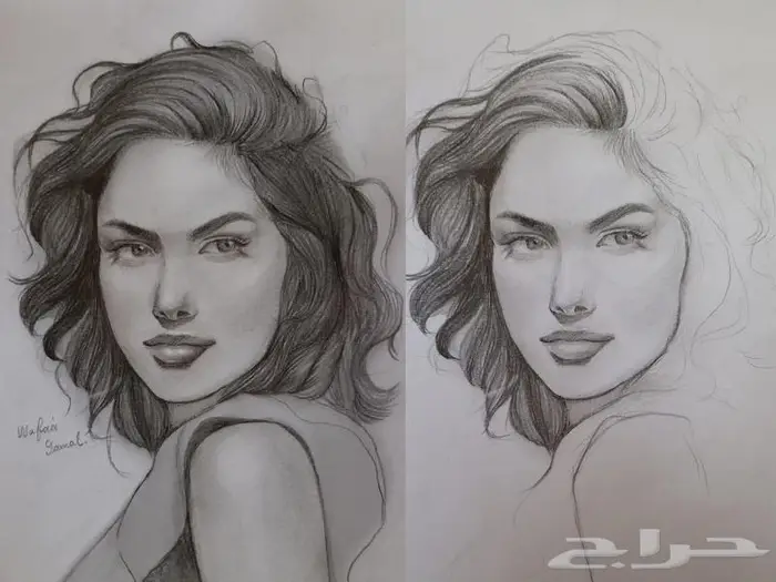 الرسامة وفاء جمال كورس تعليم رسم احترافي 6