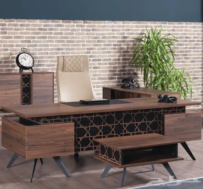 اثاث مكتبي طقم إدارة مودرن مكتب فخم تركي وصل حديثا جده 0