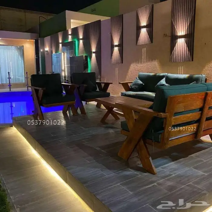 جلسات خشب خارجية حدائق شاليهات 2