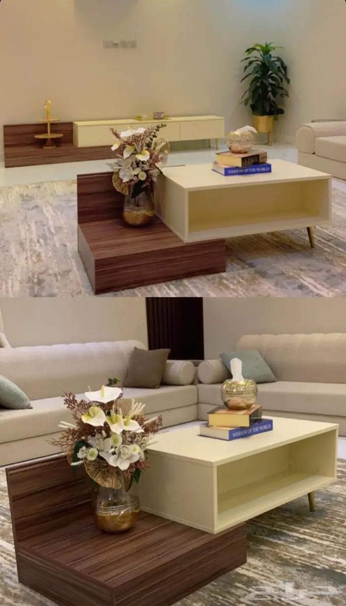 طاولة تلفزيون متحركة ثلاث ألوان 15