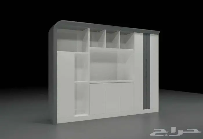 مكتب رئيس مدير طقم ابيض تصميم مميز أنيق فاخر جدا 240سم 5