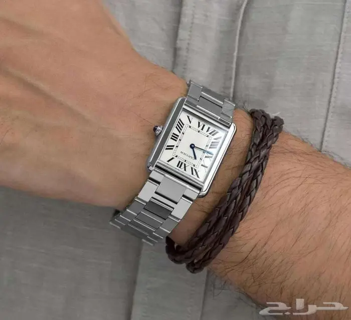 ساعة كرتير جلد صنقل رجالية ساعات افخم انواع ماركة كارتييه 4