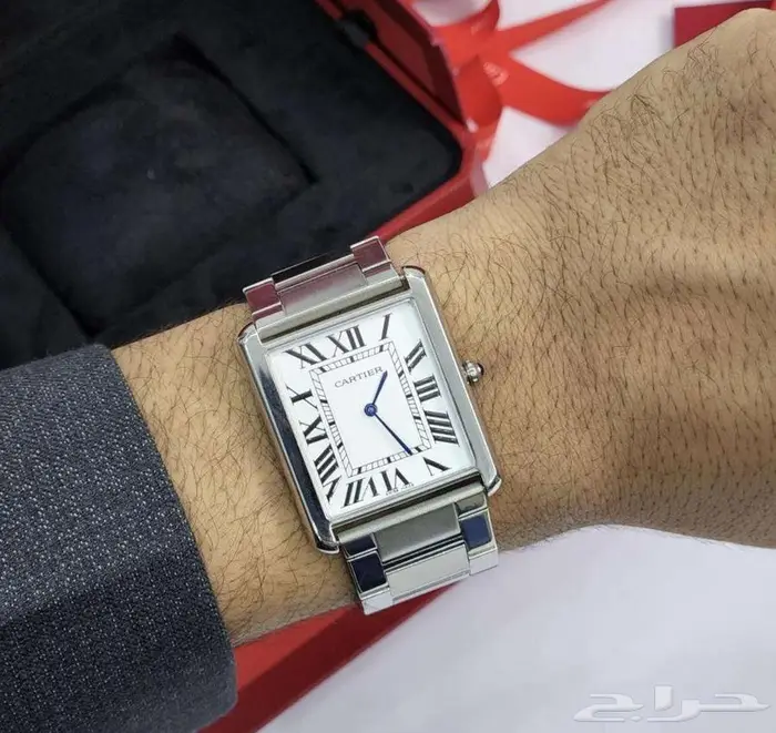 ساعة كرتير جلد صنقل رجالية ساعات افخم انواع ماركة كارتييه 2