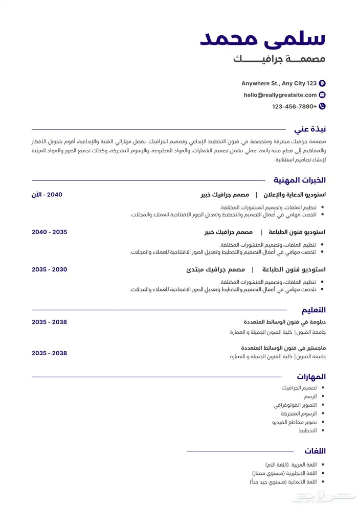 سيرة ذاتية احترافية 9