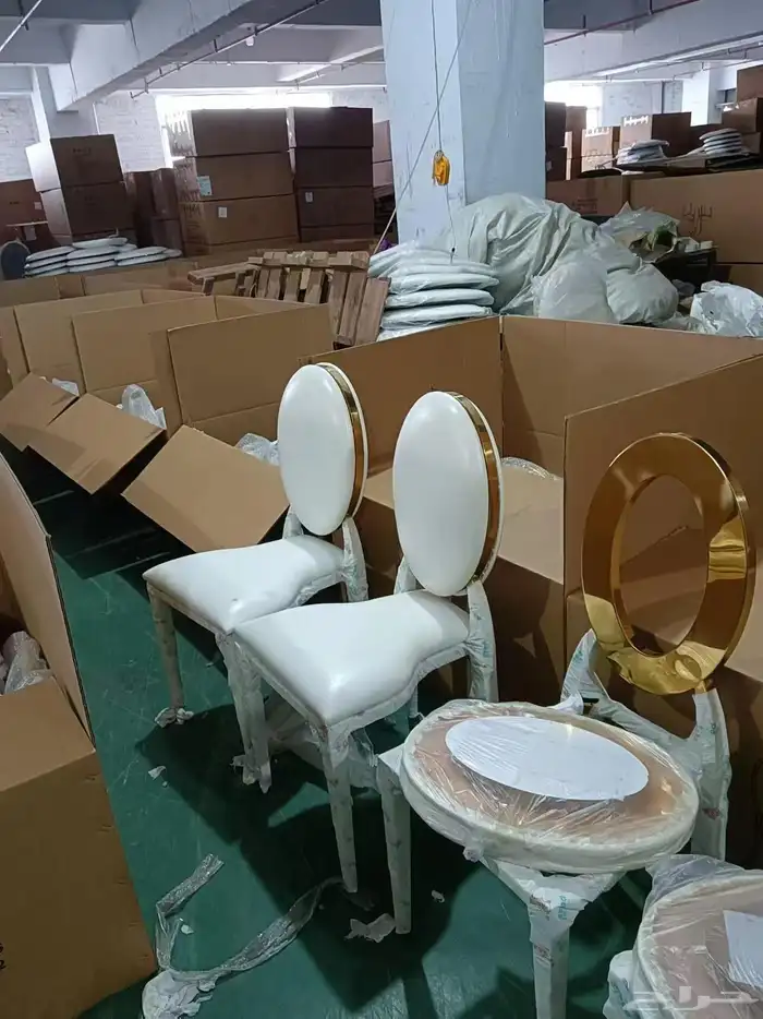 كراسي ستيل ذهبي عدد 583 كرسي حاله جديد سعر رخيص 0