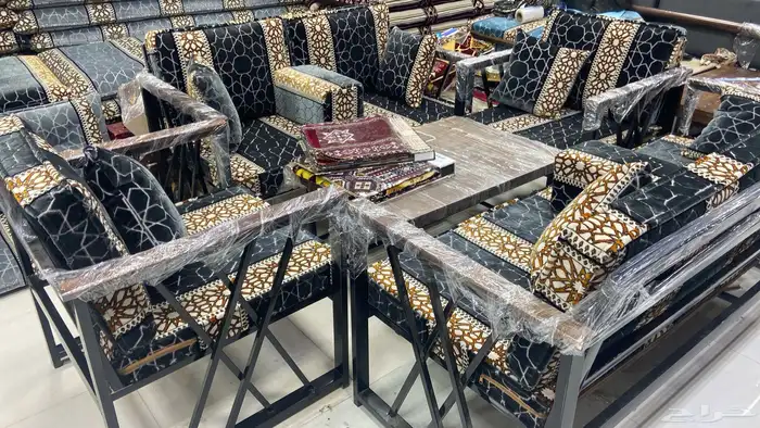 كراسي طقم حديد خشب 20