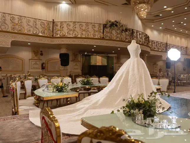 فسان زفاف مطرز يشبه فستان مرام الحربي 0