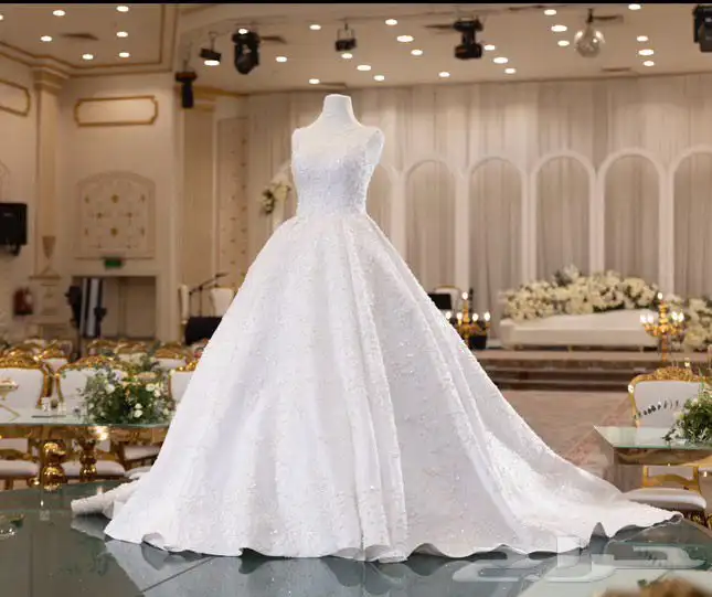 فسان زفاف مطرز يشبه فستان مرام الحربي 2