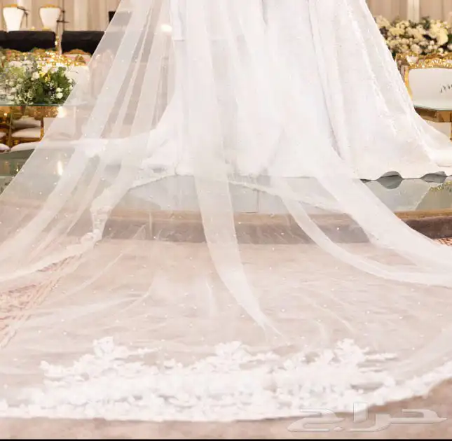 فسان زفاف مطرز يشبه فستان مرام الحربي 1