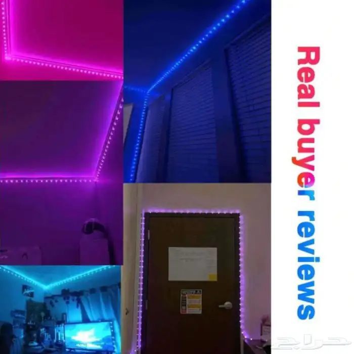 شريط اضاءة LED لاصق   بتحكم عبر الجوال و ريموت كنترول 8