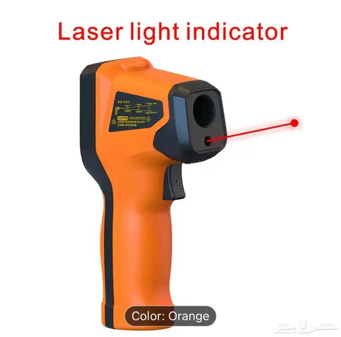 مقياس حرارة صناعي بأشعة تحت الحمراء بدون تلامس بشاشة LCD 7