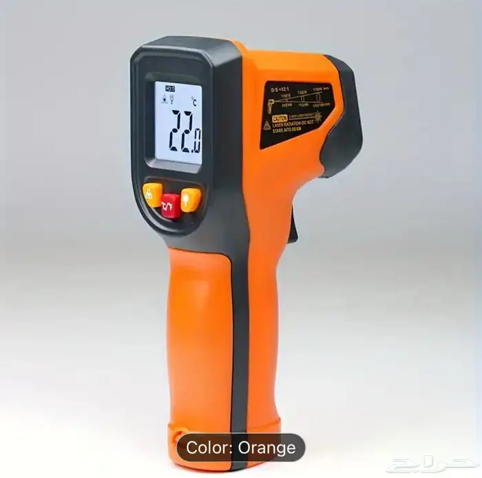 مقياس حرارة صناعي بأشعة تحت الحمراء بدون تلامس بشاشة LCD 6
