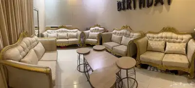 مجلس كامل خشب مصري للبيع ب 1500 ريال 7 قطع 0