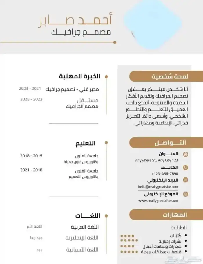 تصميم سيرة ذاتية 0