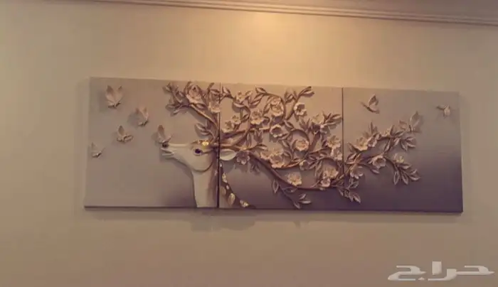 لوحة ديكور على شكل غزالة مجسمة وديكور مرايا للبيع 1