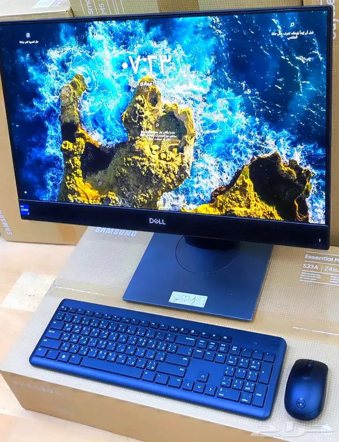 كمبيوتر مكتبي شامل_الكل في واحد_دل DELL_أخو الجديد_i5_شاشة24 0