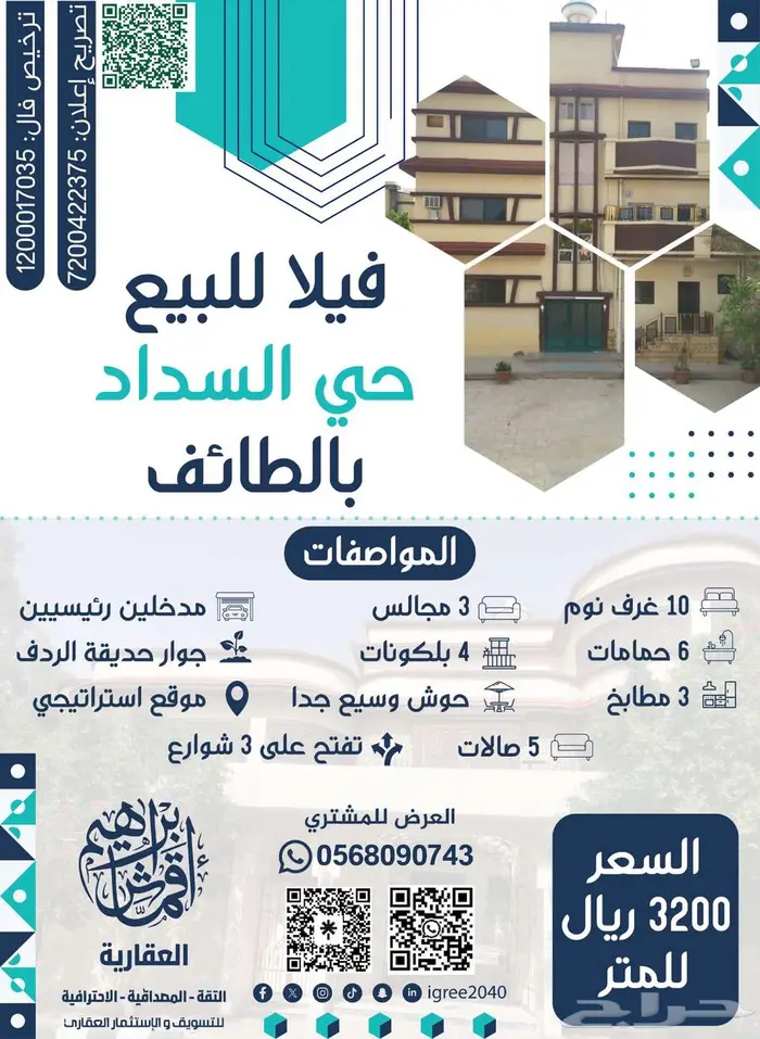 للبيع موقع في حي السداد بالطائف 0