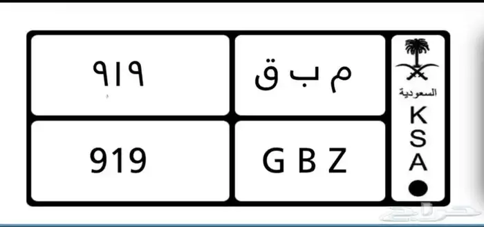 لوحة مميزة للبيع م ب ق 919 0