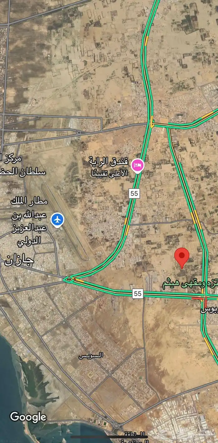 للبيع أرض زراعيه ركنيه في مدينة جيزان حي الزهور 5