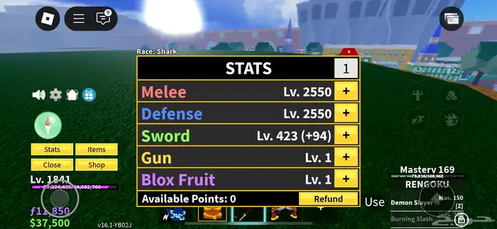 حساب روبلكس بلوكس فروت للبيع 9