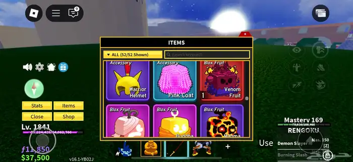 حساب روبلكس بلوكس فروت للبيع 4