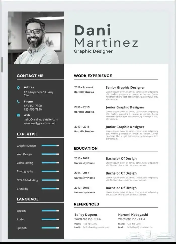 مصمم سيرة ذاتية باحترافية ودقة 11