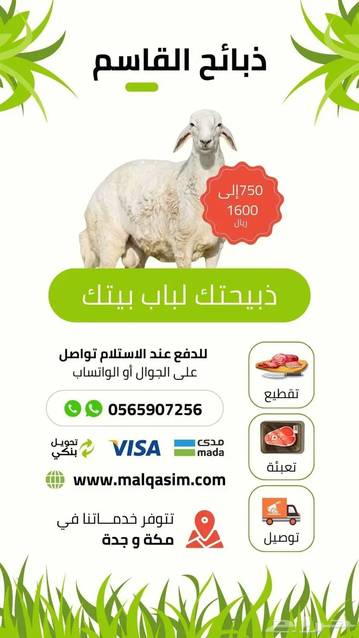 عقيقة هدي بربري بسعر 750 شامل الذبح و التوصيل 0