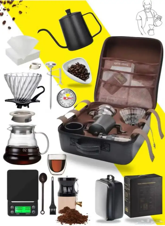 طقم V60 مكون من 12 قطعة لتنقيط القهوة مع حقيبة أدوات 1