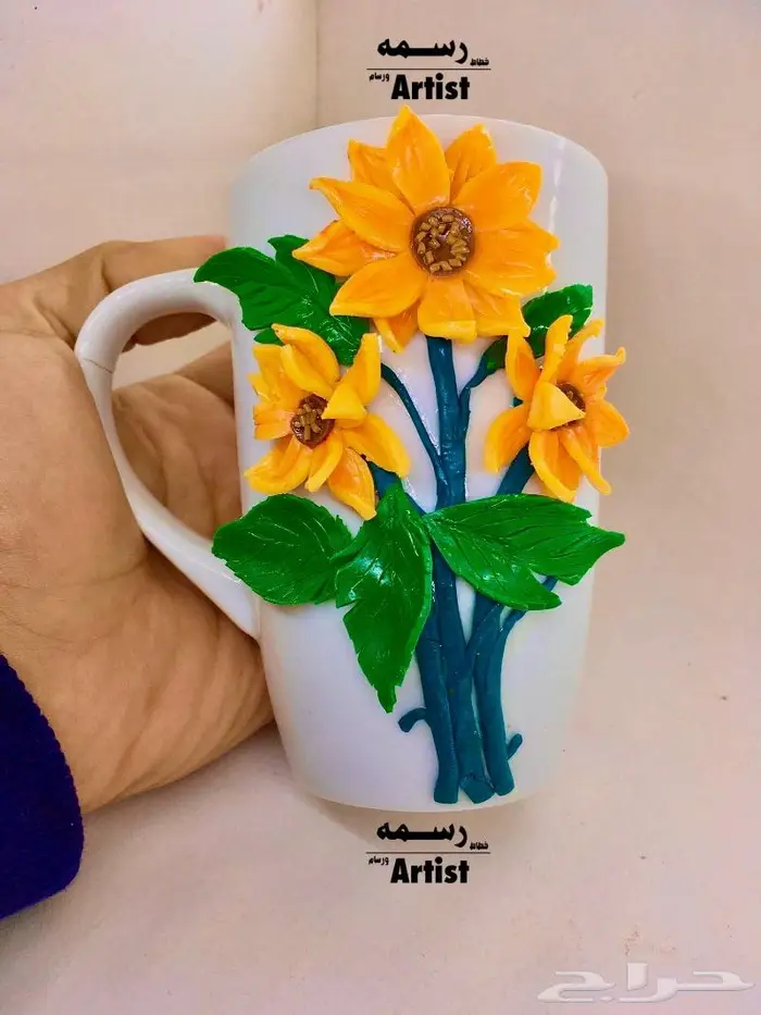 خطاط ورسام -الرسم على الاكواب والفخار - جده 1