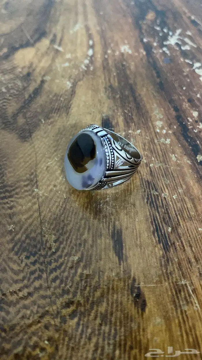 خاتم عقيق يمني فضه 0
