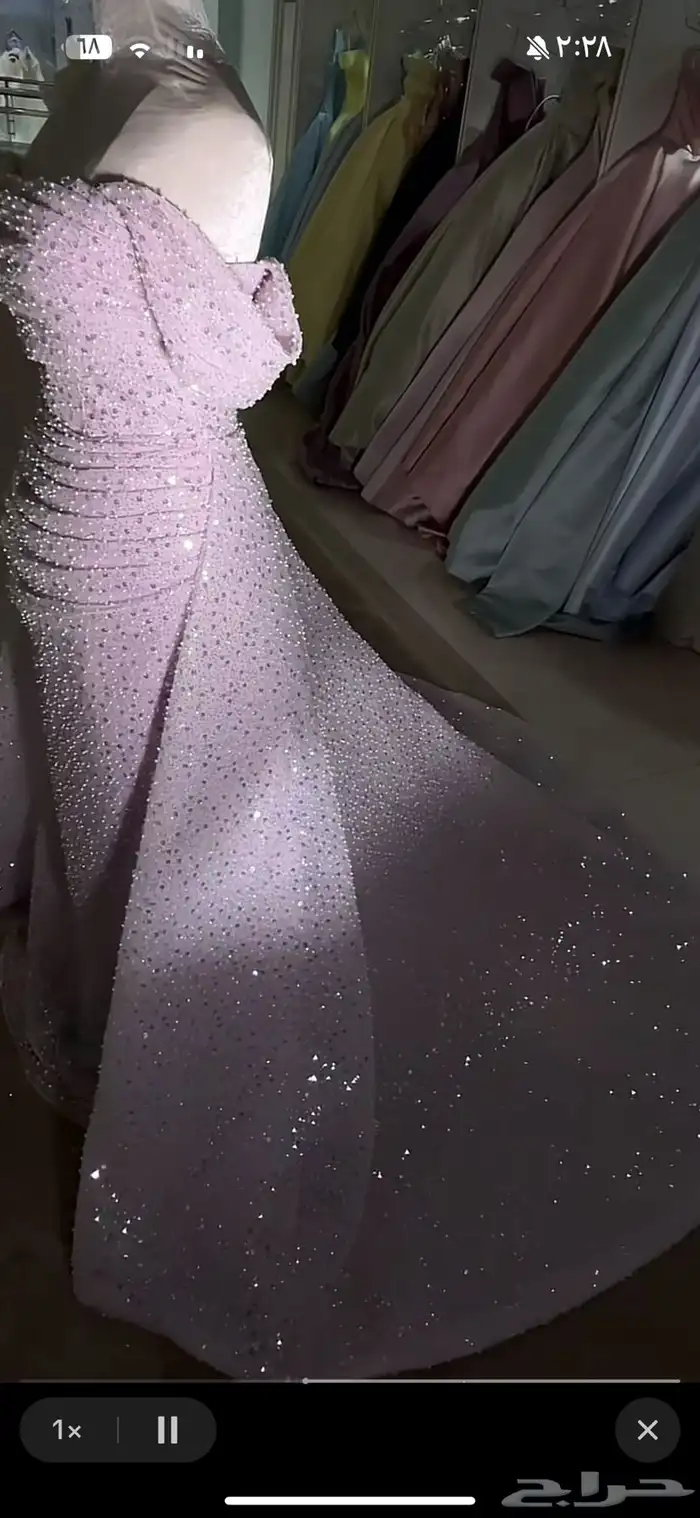 فستان بنفسجي مقاس ميديم 0