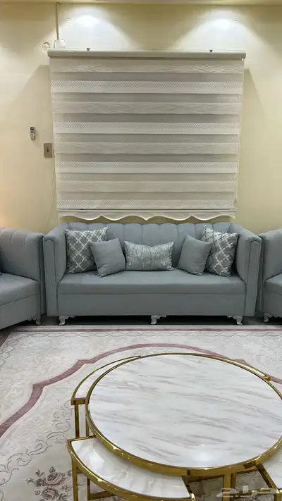 كنب 14 شخص ثلاث كبار وثلاث كراسي وأريكه فصلته عند الرضيمان 2
