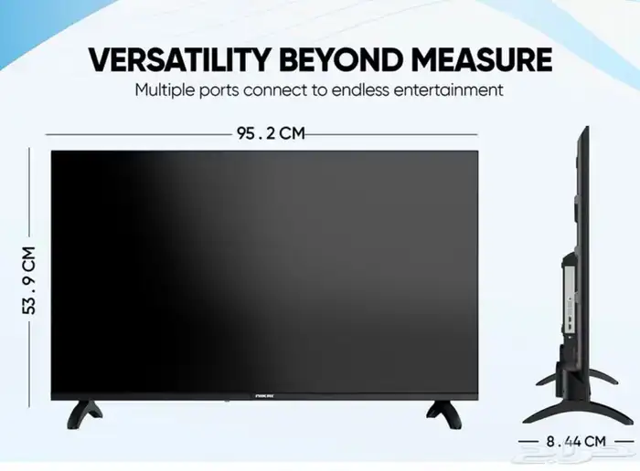 شاشة نيكاي 43 LED مع ستاند قوي وأرجل تثبيت 4