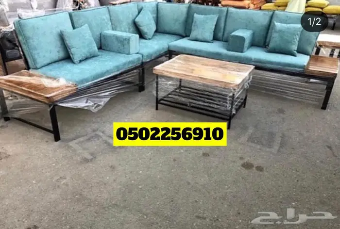 جلسات زاوية خارجية ركنية حرف ال للحدائق والاحواش 6