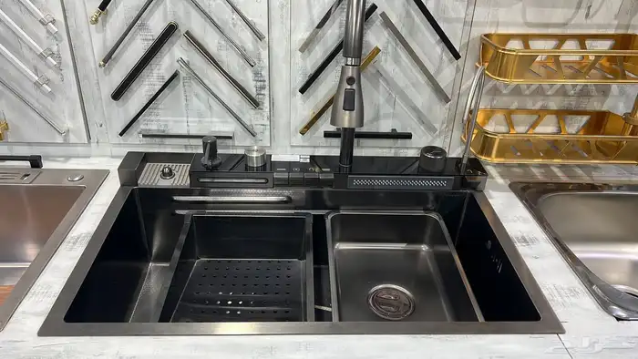 مجلى مطبخ حوض وحوضين نانو وعادي مقاسات مختلفه جديد 12