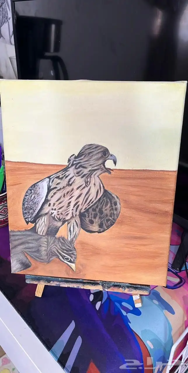 صورة لهاوي الرسم والقنص والصقور والصيد لوحة فنيه للبيع 0