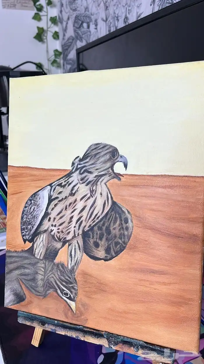 صورة لهاوي الرسم والقنص والصقور والصيد لوحة فنيه للبيع 1