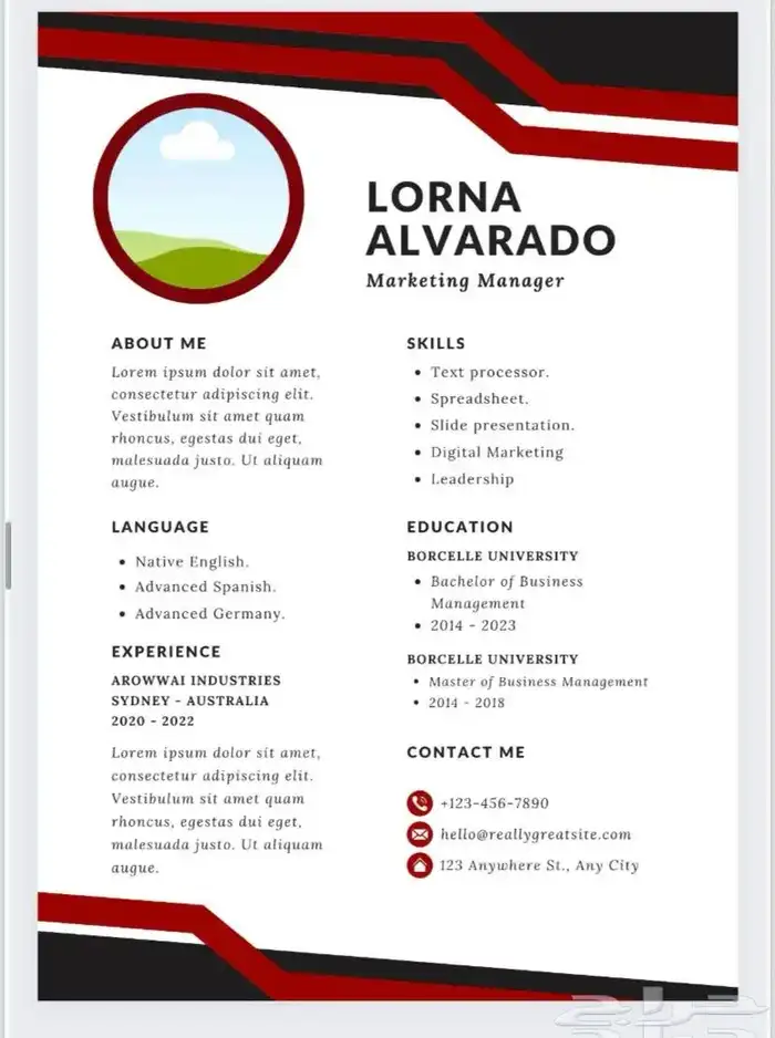 تصميم سيرة ذاتية احترافيه ATS 21