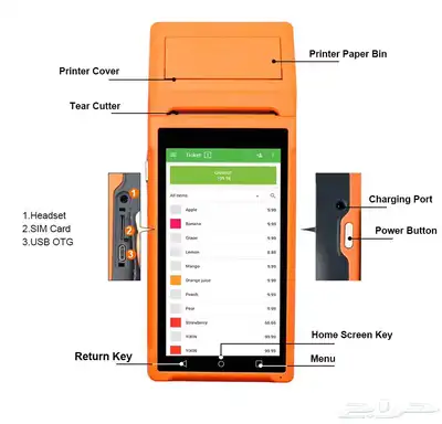 جهاز كاشير متنقل سهل جدا ضمان سنه يدعم Loyverse Pos 4