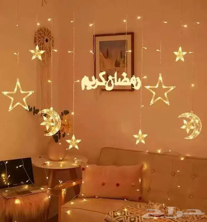 زينة رمضان هلال نجمة مضئيئة إضاءات رمضانية 0