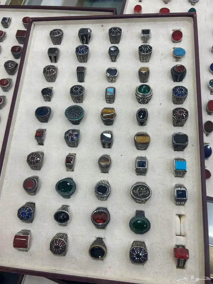 خاتم عقيق و زمورد وسباح كهرمان وتراب كهرمان 5