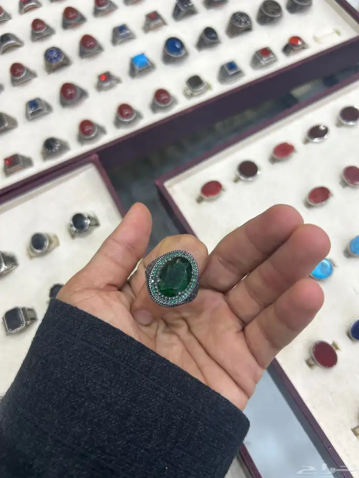 خاتم عقيق و زمورد وسباح كهرمان وتراب كهرمان 0