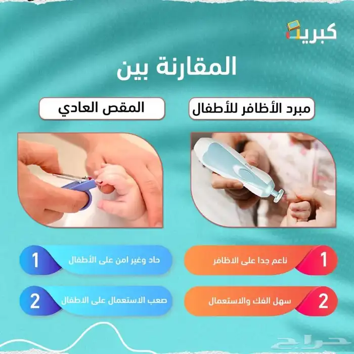مجموعة مبرد اظافر كهربائي للأطفال   من الولادة حتى الطفولة 3
